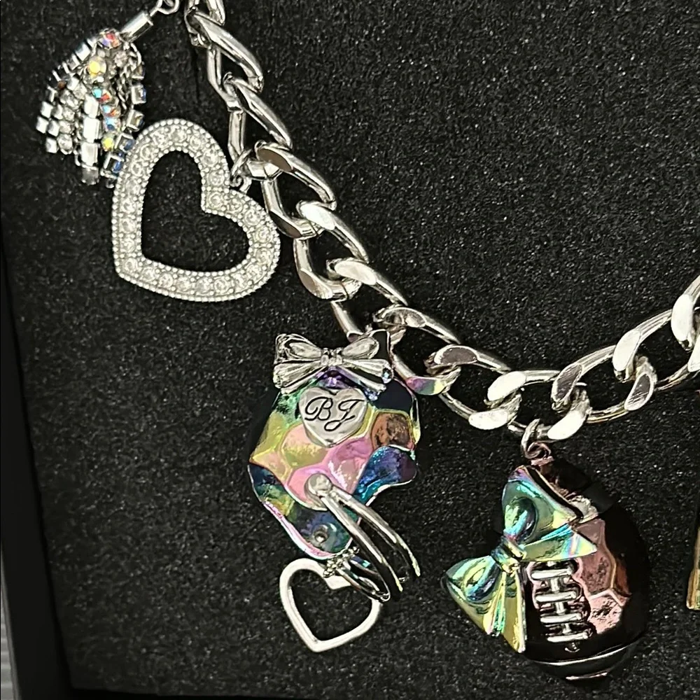 Betsey Johnson Football/Cheer Charm Necklace - Picture 2 of 5